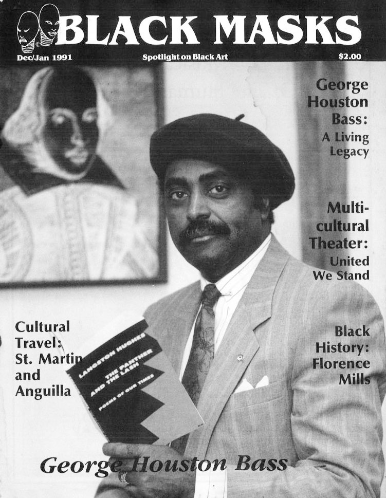 A scanned image of George Houston Bass on the cover of Black Masks Magazine, Dec/Jan 1991